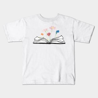 Flowers growing form a book - beautiful reading - pink Kids T-Shirt